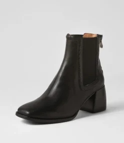 Outlet Playmo Black Leather Chelsea Boots Women Ankle Boots