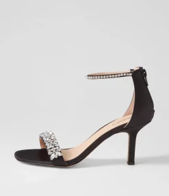 Flash Sale Preazi Black Satin Sandals Women Heels