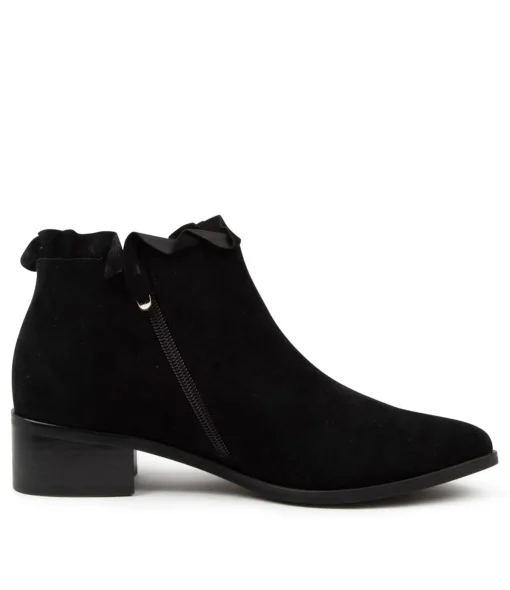 New Pretti Black Suede Women Ankle Boots