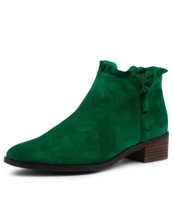 Shop Pretti Dark Emerald Suede Ankle Boots Women Ankle Boots