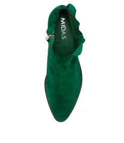 Shop Pretti Dark Emerald Suede Ankle Boots Women Ankle Boots