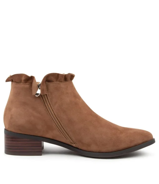 Best Pretti Lt Choc Suede Women Ankle Boots