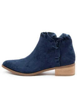 New Pretti Navy Suede Women Ankle Boots
