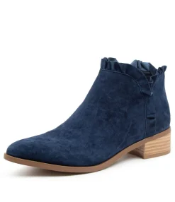 New Pretti Navy Suede Women Ankle Boots