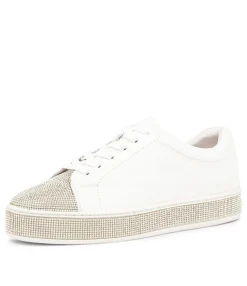 Clearance Purest White Leather Women Sneakers