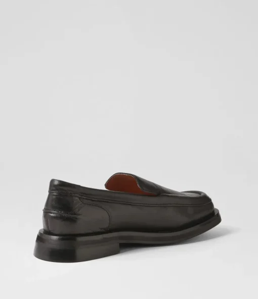 Best Sale Purl Black Leather Loafers Women Loafers