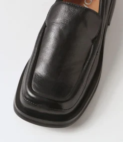 Best Sale Purl Black Leather Loafers Women Loafers