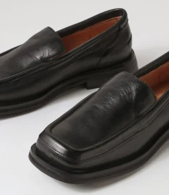 Best Sale Purl Black Leather Loafers Women Loafers