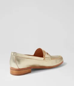 Cheap Quarrel Pale Gold Leather Loafers Women Loafers
