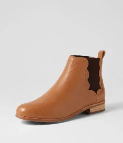 New Quirko Dark Tan Leather Chelsea Boots Women Ankle Boots