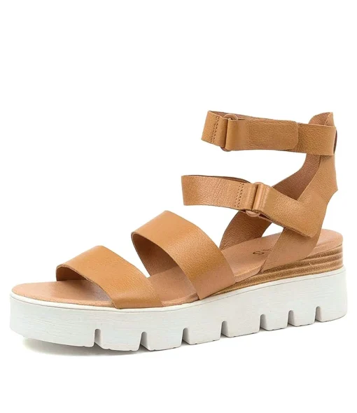 Best Rea Dk Tan Leather Women Sandals