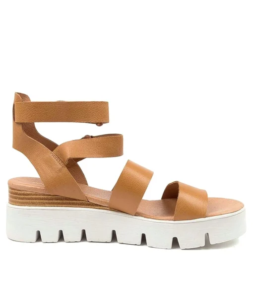 Best Rea Dk Tan Leather Women Sandals