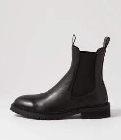 Store Rokkie Black Leather Chelsea Boots Women Ankle Boots