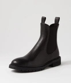 Store Rokkie Black Leather Chelsea Boots Women Ankle Boots