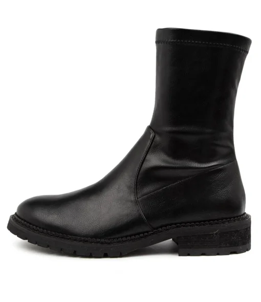Cheap Royally Black-Black Heel Women Ankle Boots