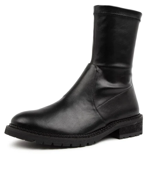 Cheap Royally Black-Black Heel Women Ankle Boots