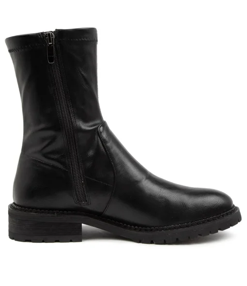 Cheap Royally Black-Black Heel Women Ankle Boots