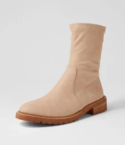 Cheap Royally Cream Stretch Ankle Boots Women Ankle Boots