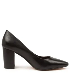 Store Sabine Black Leather Women Heels