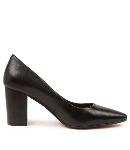 Store Sabine Black Leather Women Heels