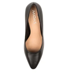 Store Sabine Black Leather Women Heels