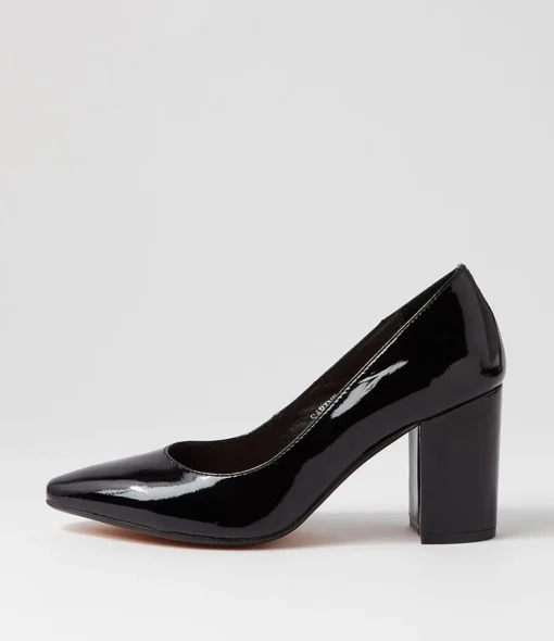 Best Sabine Black Patent Leather Heels Women Heels