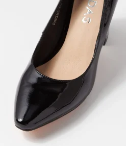 Best Sabine Black Patent Leather Heels Women Heels