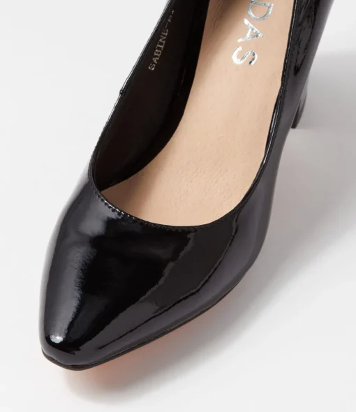 Best Sabine Black Patent Leather Heels Women Heels