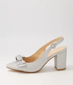 Discount Safari Silver Metallic Suede Heels Women Heels
