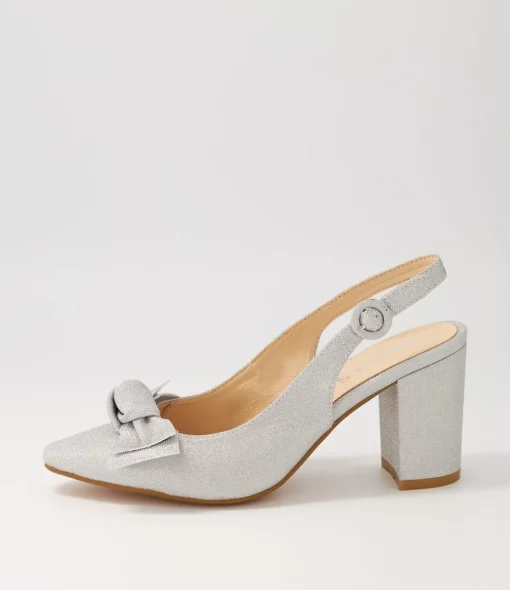 Discount Safari Silver Metallic Suede Heels Women Heels