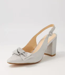 Discount Safari Silver Metallic Suede Heels Women Heels