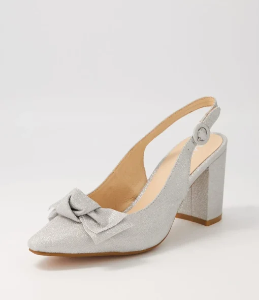 Discount Safari Silver Metallic Suede Heels Women Heels