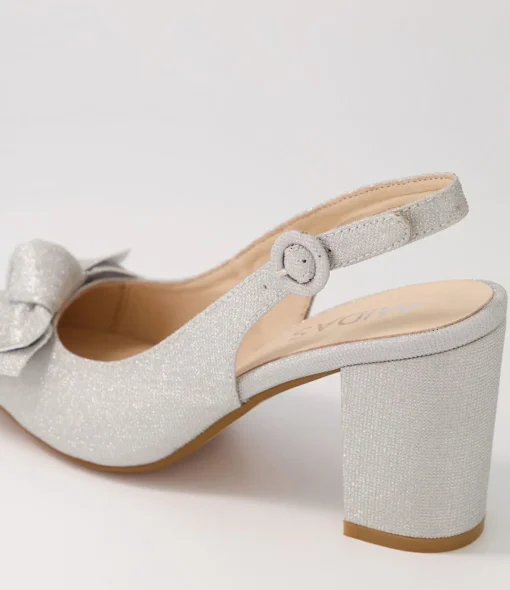 Discount Safari Silver Metallic Suede Heels Women Heels