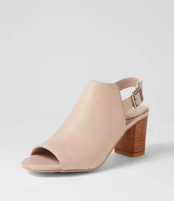 Discount Sarena Cafe Leather Sandals Women Heels