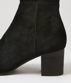 Best Settin Black Suede Stretch Microsuede Knee High Boots Women Boots