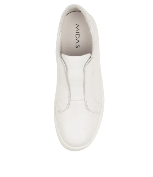 Best Shiann White Leather Women Sneakers