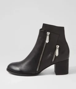 Store Silas Black Leather Ankle Boots Women Ankle Boots