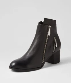 Store Silas Black Leather Ankle Boots Women Ankle Boots