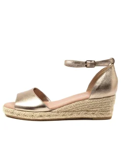 Clearance Skippy Champagne Leather Women Espadrilles