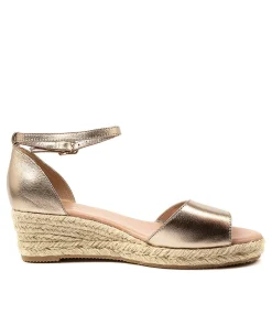 Clearance Skippy Champagne Leather Women Espadrilles