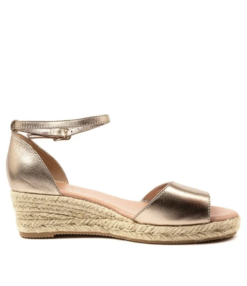 Clearance Skippy Champagne Leather Women Espadrilles