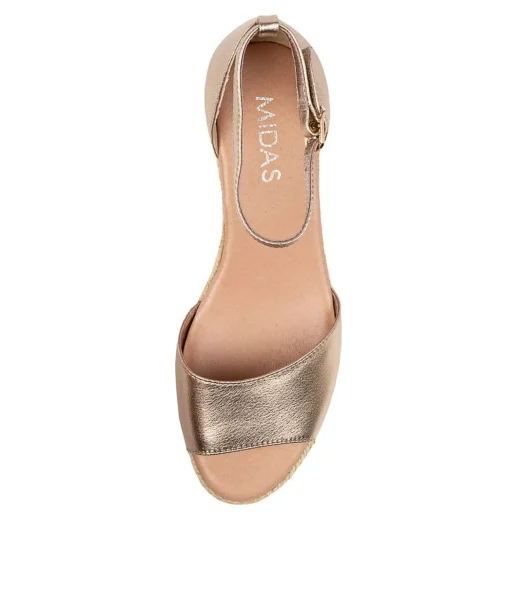Clearance Skippy Champagne Leather Women Espadrilles