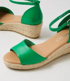 Cheap Skippy Emerald Natural Rope Leather Espadrilles Women Espadrilles
