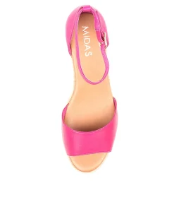 Best Sale Skippy Fuchsia Leather Women Espadrilles