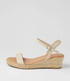 Cheap Sofi Milk Leather Espadrilles Women Wedges