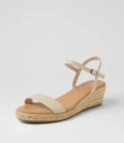 Cheap Sofi Milk Leather Espadrilles Women Wedges