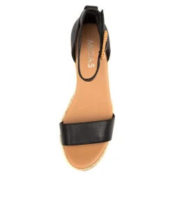 Flash Sale Sprung Black Leather Women Espadrilles