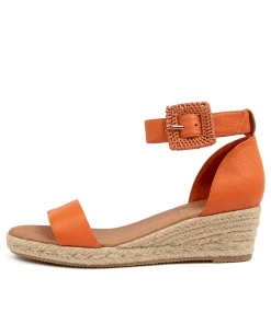 Discount Sprung Orange Leather Women Espadrilles