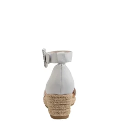 Cheap Sprung White Leather Women Espadrilles