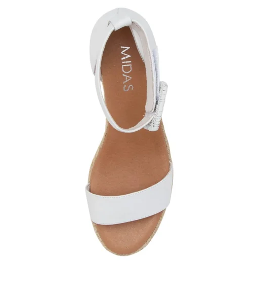 Cheap Sprung White Leather Women Espadrilles